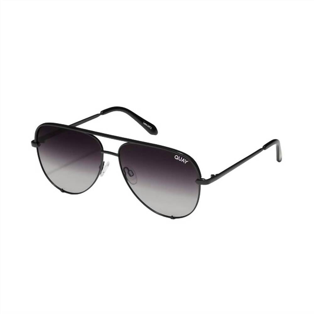 NEW QUAY women's high key sunglasses in mini black / fade polarized